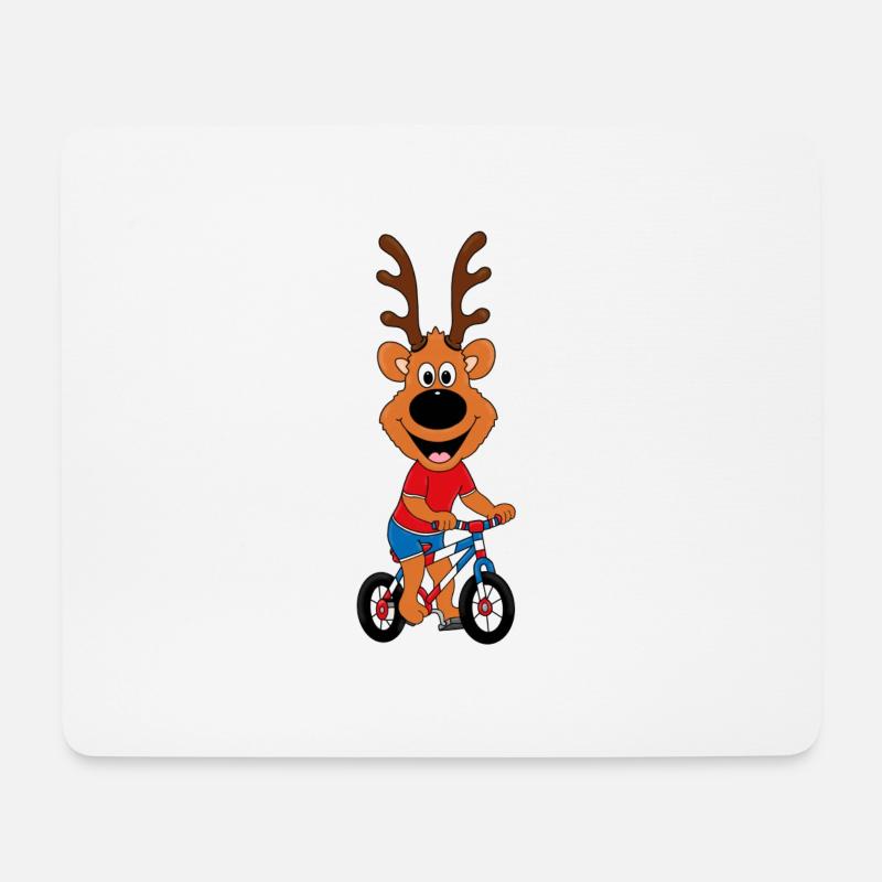 REH - FAHRRAD - RAD - TIER - KIND - BABY - Mousepad (Querformat) - Weiß