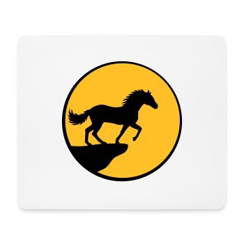 Stehendes Pferd Klippe Mond - Mousepad (Querformat) - Weiß - Vorne