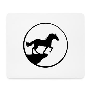 Cliff Moon Standing Horse - Mouse Pad (horizontal) - white - Front