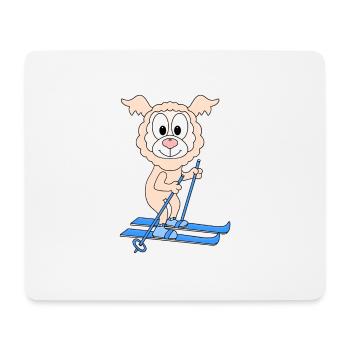 LAMA - ALPAKA - SKI - SKIER - WINTERSPORT - TIER - Mousepad (Querformat) - Weiß - Vorne