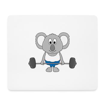 KOALA - FITNESS - SPORT - GEWICHTHEBEN - FIT - Mousepad (Querformat) - Weiß - Vorne