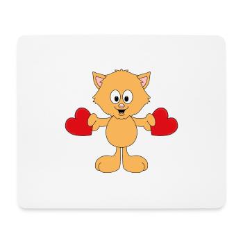 KATZE - LIEBE - LOVE - TIER - TIERISCH - VERLIEBT - Mousepad (Querformat) - Weiß - Vorne