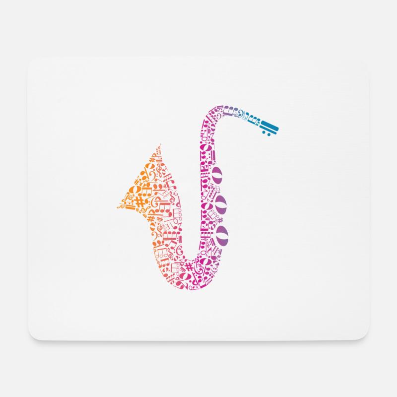 Jazz Saxophone - Mousepad (Querformat) - Weiß