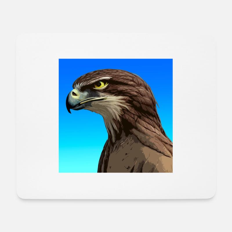 Eagle, Alcon, illustration - Mouse Pad (horizontal) - white