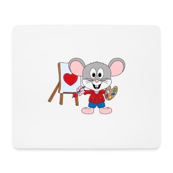 MAUS - KUNST - KÜNSTLER - LIEBE - LOVE - MALEN - Mousepad (Querformat) - Weiß - Vorne