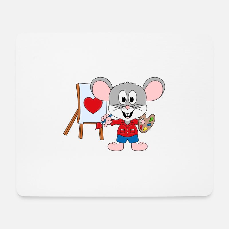 MAUS - KUNST - KÜNSTLER - LIEBE - LOVE - MALEN - Mousepad (Querformat) - Weiß