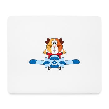 MEERSCHWEINCHEN - FLUGZEUG - PILOT - FLIEGEN - Mousepad (Querformat) - Weiß - Vorne