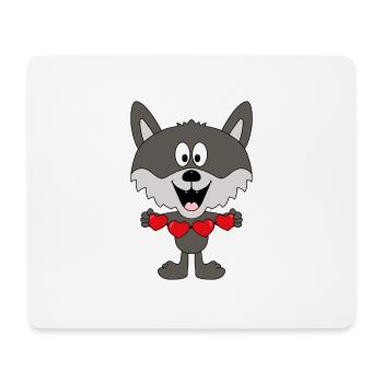 WOLF - LIEBE - LOVE - TIER - TIERISCH - VERLIEBT - Mousepad (Querformat) - Weiß - Vorne