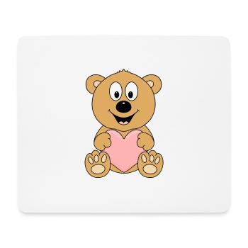TEDDY - BÄR - TEDDYBÄR - LIEBE - HERZ - VERLIEBT - Mousepad (Querformat) - Weiß - Vorne