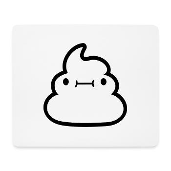 Face Kawaii shit pile - Mouse Pad (horizontal) - white - Front