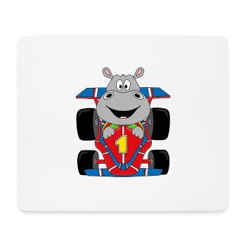 NILPFERD - RENNFAHRER - AUTO - MOTORSPORT - Mousepad (Querformat) - Weiß - Vorne