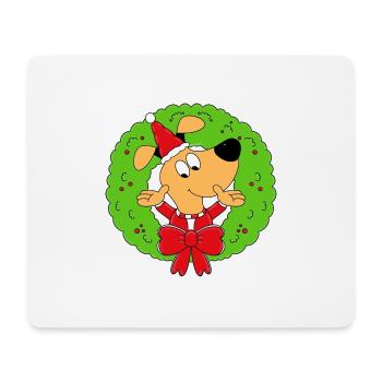 HUND - ADVENTSKRANZ - ADVENT - WEIHNACHTEN - TIER - Mousepad (Querformat) - Weiß - Vorne