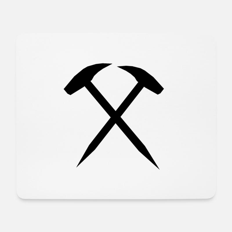 Schlägel und Eisen, Bergbau Symbol - Mousepad (Querformat) - Weiß