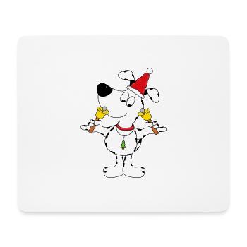 HUND - GLOCKEN - WEIHNACHTEN - TIER - TIERISCH - Mousepad (Querformat) - Weiß - Vorne