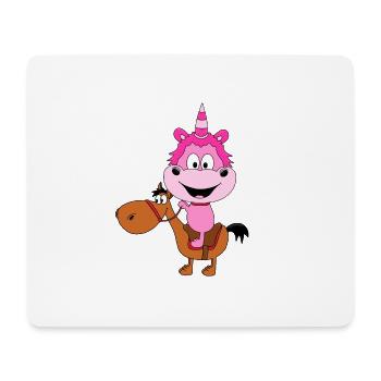PFERD - PONY - EINHORN - REITEN - TIERISCH - Mousepad (Querformat) - Weiß - Vorne
