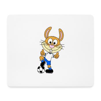 HASE - FUßBALL - SPORT - TIER - TIERISCH - GUT - Mousepad (Querformat) - Weiß - Vorne