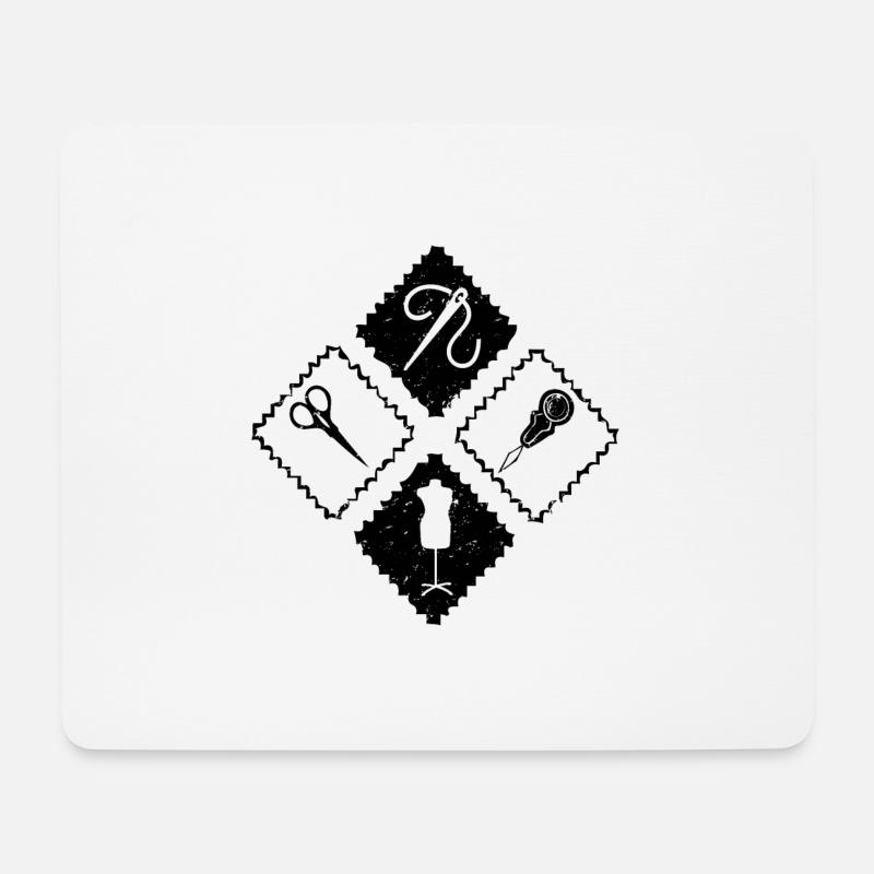 Nähen - Mousepad (Querformat) - Weiß
