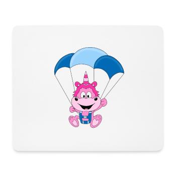 EINHORN - FALLSCHIRM - FALLSCHIRMSPRINGEN - FUN - Mousepad (Querformat) - Weiß - Vorne