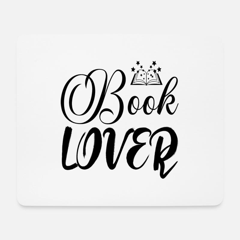 Book Lover - Mousepad (Querformat) - Weiß