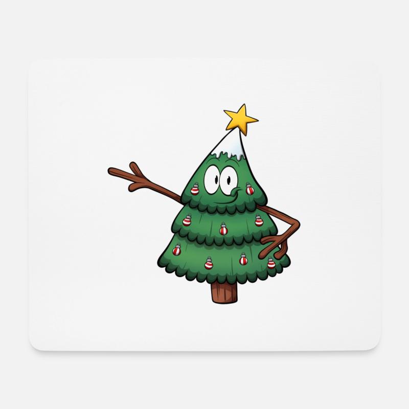 Süßer Weihnachtsbaum Charakter - Mousepad (Querformat) - Weiß