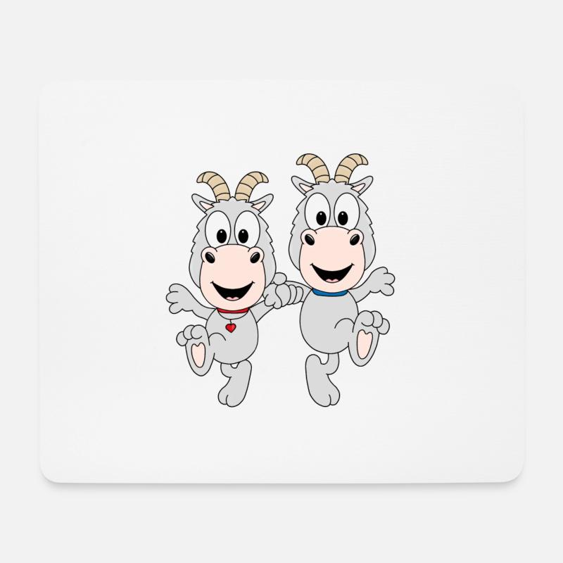 ZIEGEN - TANZEN - LIEBE - TANZPAAR - TANZ - TIERE - Mousepad (Querformat) - Weiß