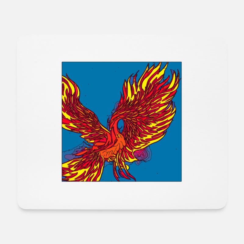 Illustration eines Phönix, Vektorstil - Mousepad (Querformat) - Weiß