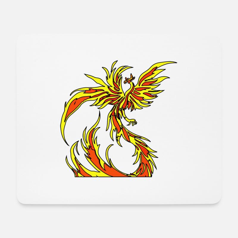 Illustration eines Phönix, Vektorstil - Mousepad (Querformat) - Weiß
