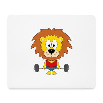 LÖWE - FITNESS - SPORT - TIERISCH - FIT - Mousepad (Querformat) - Weiß - Vorne