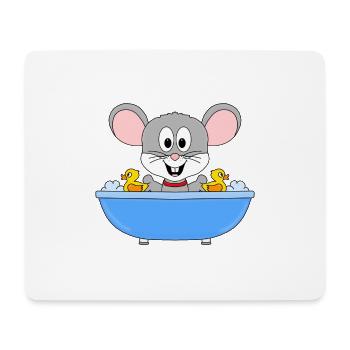 MAUS - BADEWANNE - TIER - TIERISCH - Mousepad (Querformat) - Weiß - Vorne