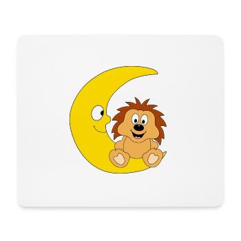 IGEL - MOND - TIER - TIERISCH - KIND - BABY - Mousepad (Querformat) - Weiß - Vorne