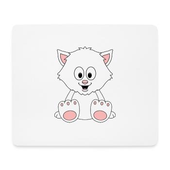 KATZE - KATER - TIER - TIERISCH - KIND - BABY - Mousepad (Querformat) - Weiß - Vorne