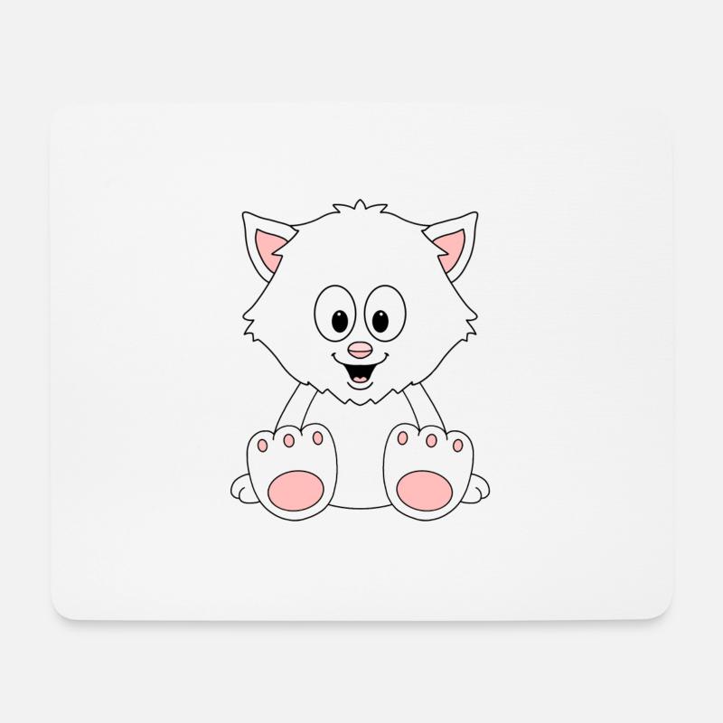 KATZE - KATER - TIER - TIERISCH - KIND - BABY - Mousepad (Querformat) - Weiß