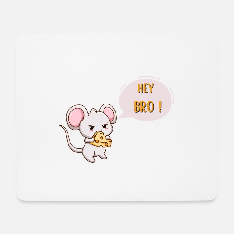 Hey bro - Mauspad - Mousepad (Querformat) - Weiß