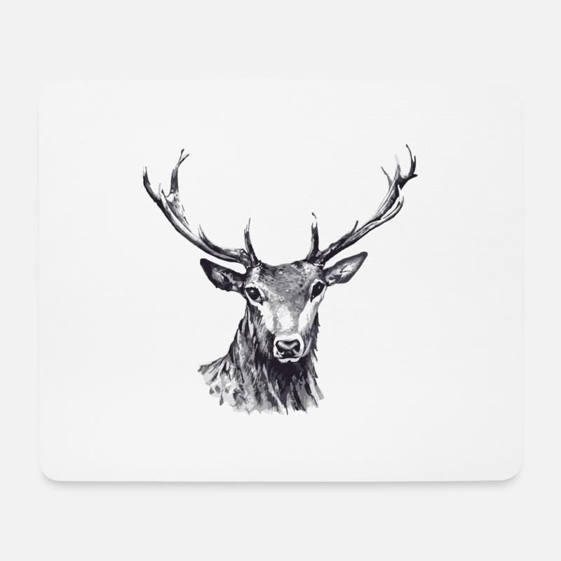 Hirsch - Mousepad (Querformat) - Weiß