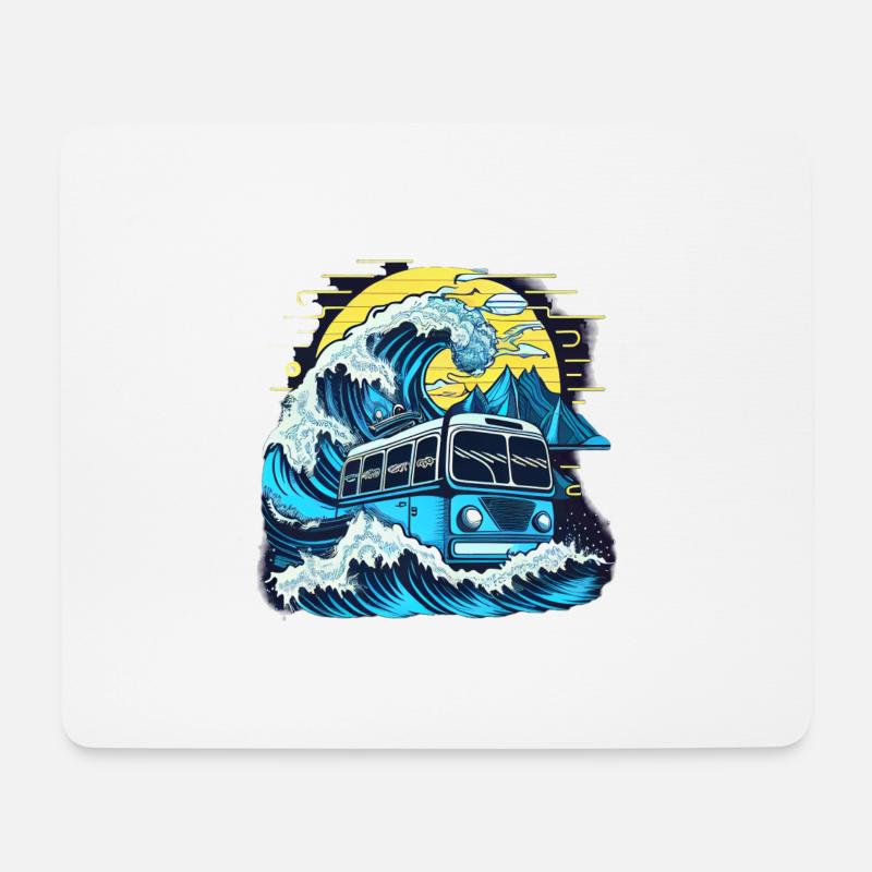Fusion von Bus und Welle - Mousepad (Querformat) - Weiß