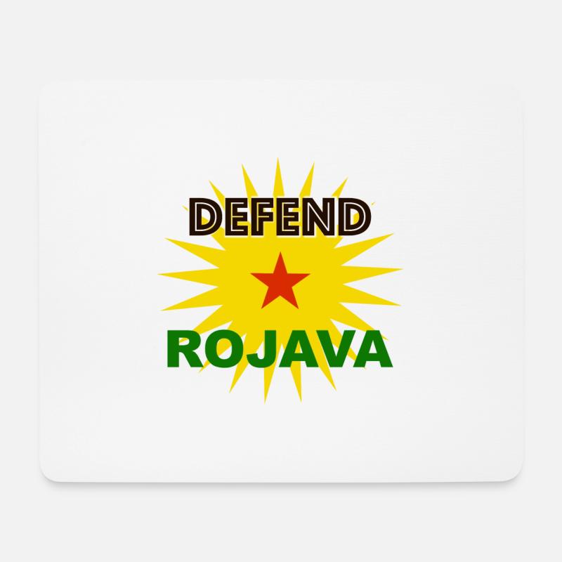 Defend Rojava - Mouse Pad (horizontal) - white
