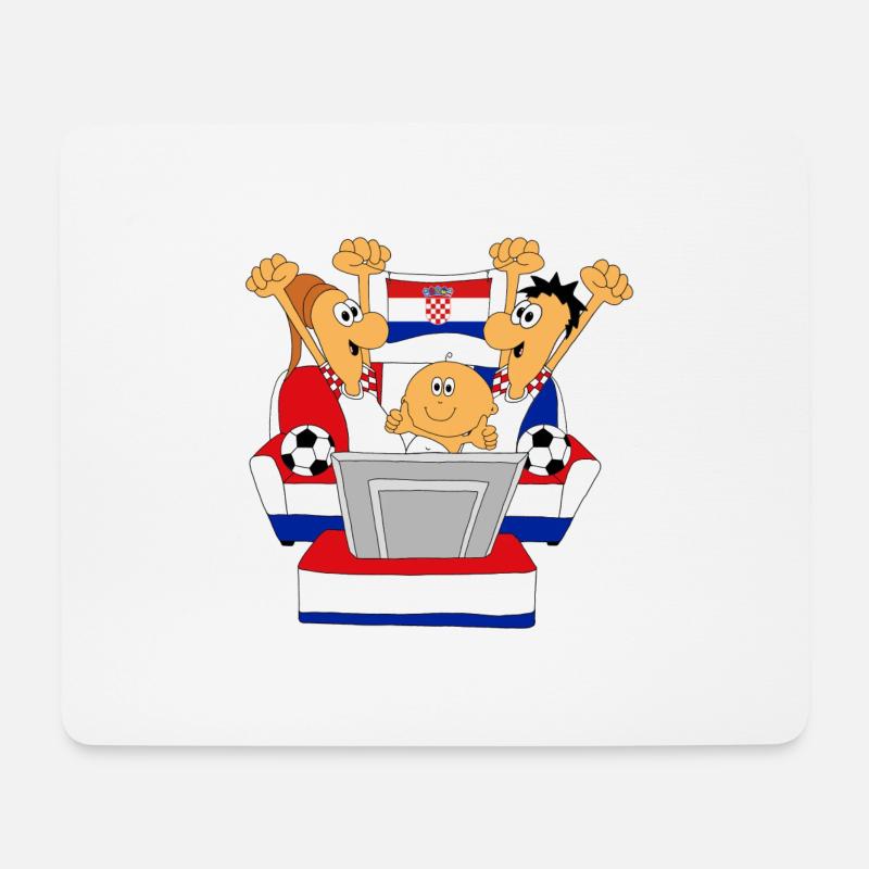KROATIEN - FUßBALL - WM - WELTMEISTERSCHAFT - FANS - Mousepad (Querformat) - Weiß