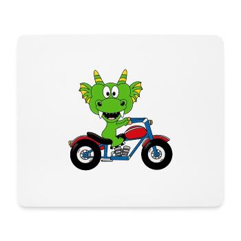 DRACHE - MOTORRAD - BIKER - MOTORSPORT - Mousepad (Querformat) - Weiß - Vorne