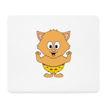 KATZE - KATER - BODYBUILDING - FITNESS - SPORT - Mousepad (Querformat) - Weiß - Vorne