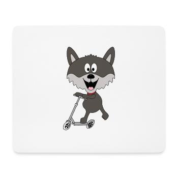 WOLF - ROLLER - TIER - TIERISCH - KIND - BABY - Mousepad (Querformat) - Weiß - Vorne