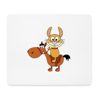 HASE - PFERD - REITEN - TIERE - TIERISCH - Mousepad (Querformat) - Weiß - Vorne