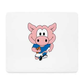 SCHWEIN - AMERICAN FOOTBALL - SPORT - TIER - Mousepad (Querformat) - Weiß - Vorne