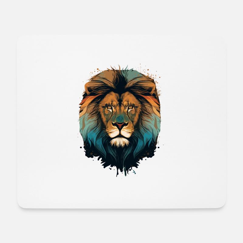 Löwe Löwe - Mousepad (Querformat) - Weiß