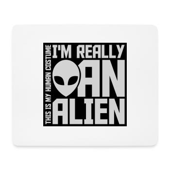 Citation extraterrestre de costume humain - Tapis de souris (format paysage) - blanc - Devant