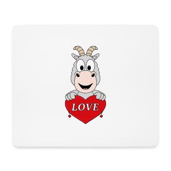 ZIEGE - LIEBE - HERZ - TIER - TIERISCH - VERLIEBT - Mousepad (Querformat) - Weiß - Vorne
