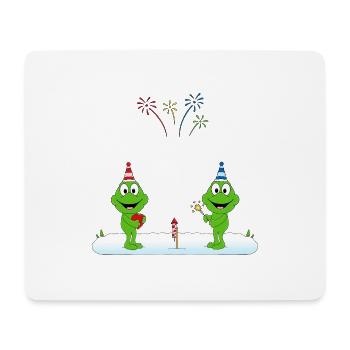 KNALLFRÖSCHE - SILVESTER - FEUERWERK - LIEBE - Mousepad (Querformat) - Weiß - Vorne