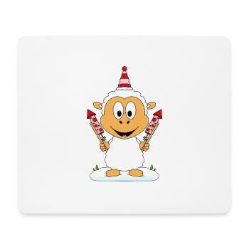 SCHAF - FEUERWERK - SILVESTER - NEUJAHR - LIEBE - Mousepad (Querformat) - Weiß - Vorne