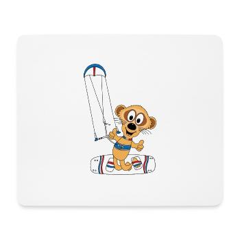 KITESURFER - KITEN - KITE - ERDMÄNNCHEN - TIERISCH - Mousepad (Querformat) - Weiß - Vorne