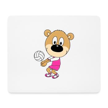 TEDDY - BÄR - TEDDYBÄR - VOLLEYBALL - SPORT - TIER - Mousepad (Querformat) - Weiß - Vorne