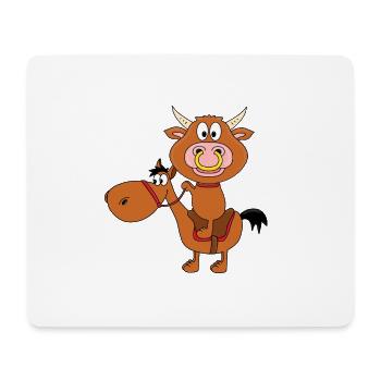 REITEN - BULLE - PFERD - RIND - STIER - KUH - TIER - Mousepad (Querformat) - Weiß - Vorne